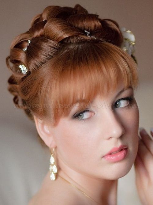 Wedding Updos With Bangs – Wedding Updo With Bangs | Hairstyles For Regarding Long Hairstyles Updos With Fringe (View 17 of 25)