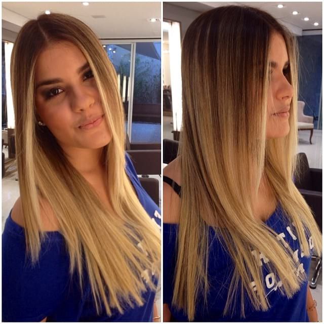 Women's Blunt Cut On Longhair With Front Layers And Blonde Balayage Throughout Blunt Long Hairstyles (Photo 15 of 25)