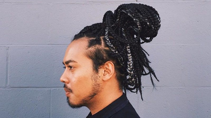 10 Masculine Man Bun Braid Hairstyles To Try – The Trend Spotter With Newest Long Hairstyles With Multiple Braids (Photo 22 of 25)