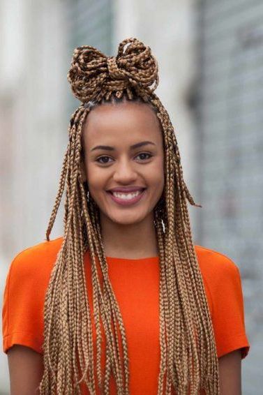 10 Super Cute Styles With Box Braids To Wear Now With Most Popular Thick Wheel Pattern Braided Hairstyles (View 23 of 25)