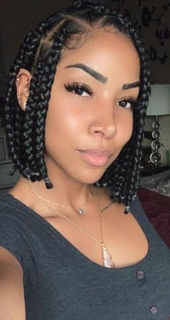 100 Totally Chic Box Braids Hairstyles | Hair | Short Box With Most Recent Short And Chic Bob Braid Hairstyles (View 5 of 25)