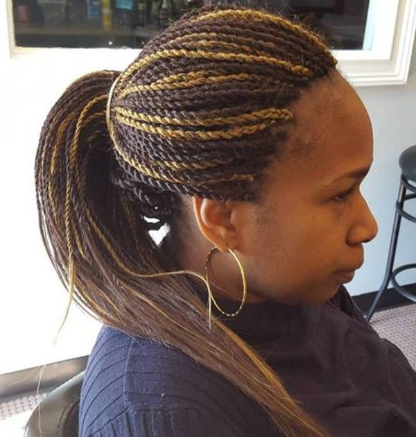 101 Micro Braids For You – Style Easily Pertaining To Latest Black Twists Micro Braids With Golden Highlights (View 4 of 25)