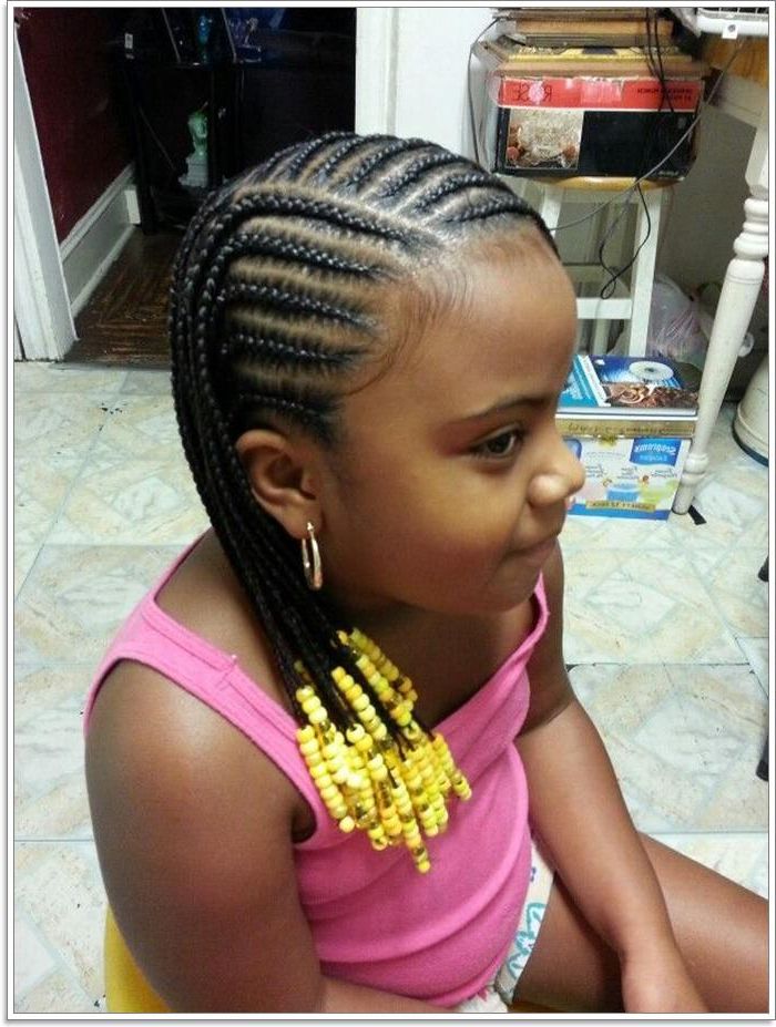 103 Adorable Braid Hairstyles For Kids For Best And Newest Braided Crown Hairstyles With Bright Beads (View 14 of 25)