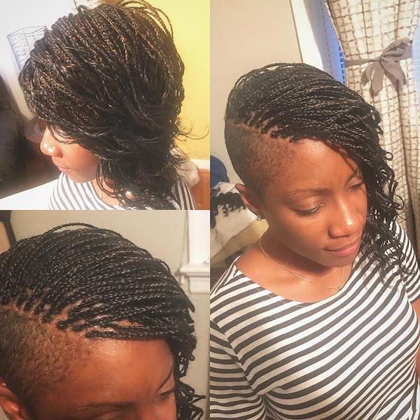 111 Chic Micro Braid Ideas To Match The Perfect Summer Regarding 2018 Side Swept Twists Micro Braids With Beads (View 11 of 25)