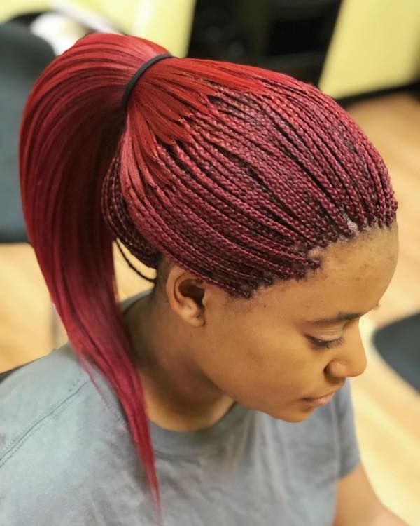 111 Chic Micro Braid Ideas To Match The Perfect Summer With Most Popular Red And Brown Micro Braid Hairstyles (View 17 of 25)