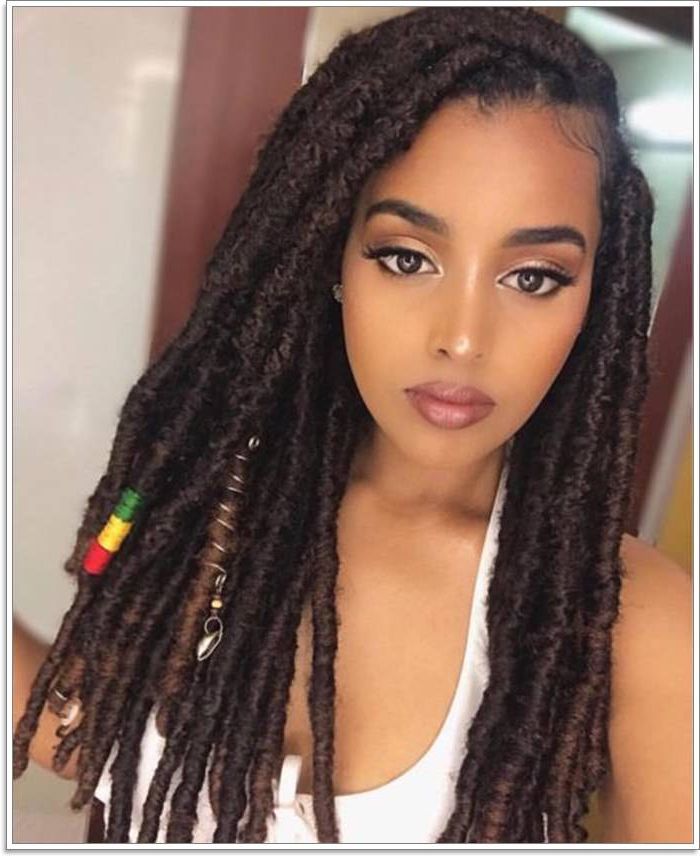 118 Fascinating Faux Locs Hairstyles [styles For 2019] Pertaining To 2018 Blonde Faux Locs Hairstyles With Braided Crown (View 6 of 25)