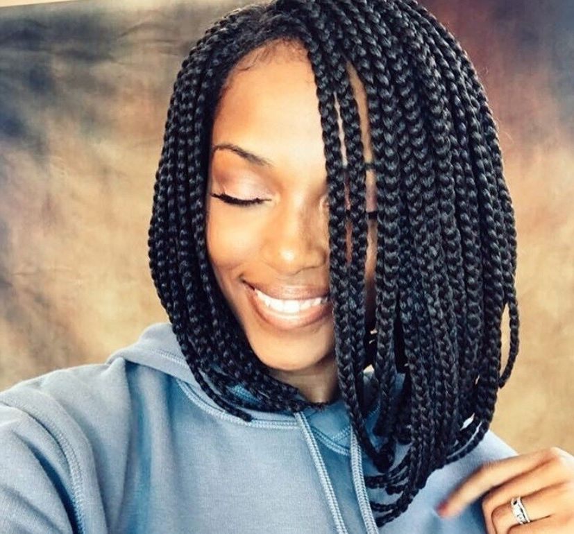 12 Box Braids Bob Hairstyles To Try Out This Season | All With Regard To Newest Long And Short Bob Braid Hairstyles (View 18 of 25)