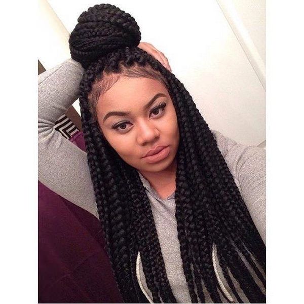 121 Sophisticated Jumbo Box Braids Styles For You For Best And Newest Dookie Braid Hairstyles In Half Up Pony (View 23 of 25)
