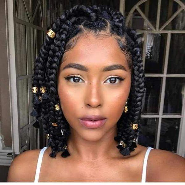 121 Sophisticated Jumbo Box Braids Styles For You In Most Up To Date Blonde Asymmetrical Pigtails Braid Hairstyles (View 8 of 25)