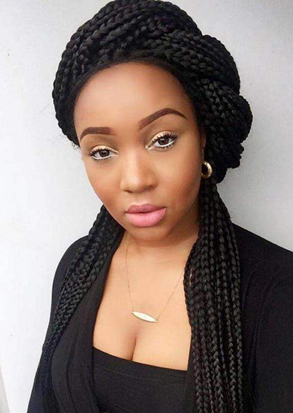 121 Sophisticated Jumbo Box Braids Styles For You Inside Current Half Up Box Bob Braid Hairstyles (Photo 13 of 25)