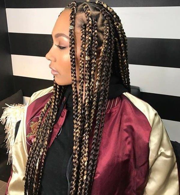 121 Sophisticated Jumbo Box Braids Styles For You Pertaining To Most Popular Dookie Braid Hairstyles With Blonde Highlights (Photo 25 of 25)