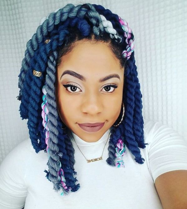 125 Trendy Yarn Braids You Should Wear In Recent Two Tone Tiny Bob Braid Hairstyles (Photo 24 of 25)