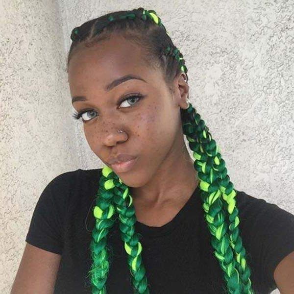 136 Trendy Yarn Braids You Can Wear In 2019! Inside Most Recently Straight Mini Braids With Ombre (View 13 of 25)
