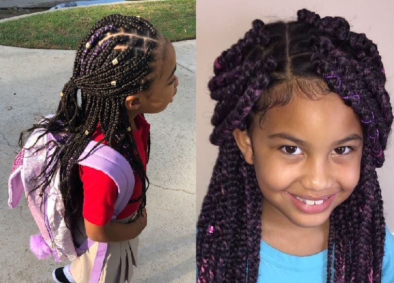 15 Lovely Box Braids Hairstyles For Little Girls To Rock Inside Most Current Two Tone Tiny Bob Braid Hairstyles (View 12 of 25)