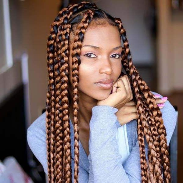 150 Chic Box Braids Styles That You Should Try For Current Light Brown Braid Hairstyles (View 15 of 25)