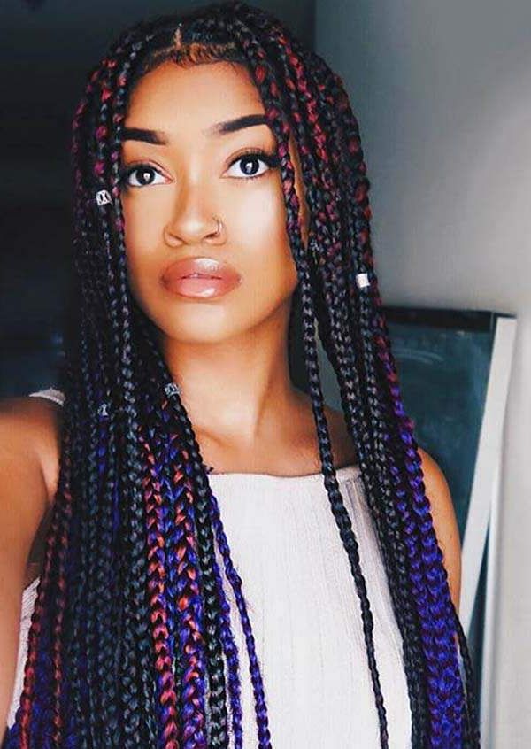 150 Chic Box Braids Styles That You Should Try Inside Current All Over Braided Hairstyles (View 14 of 25)