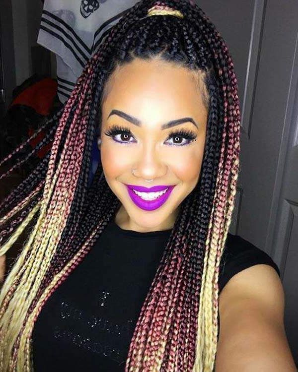 150 Chic Box Braids Styles That You Should Try Intended For Most Recently Dookie Braid Hairstyles With Blonde Highlights (View 12 of 25)