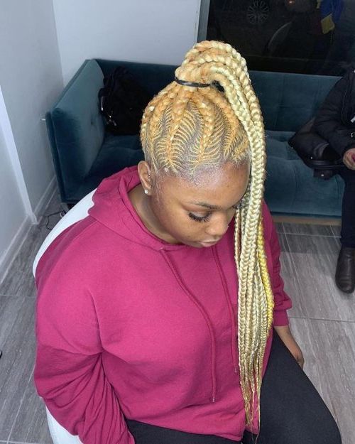 17 Hot Styles – Braided Ponytail For Black Hair In 2019 Throughout Newest Spiral Under Braid Hairstyles With A Straight Ponytail (View 9 of 25)
