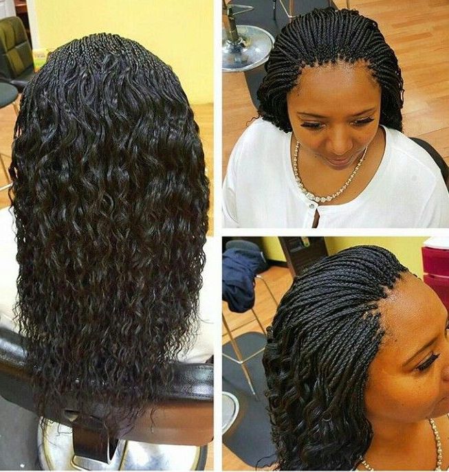 17 Lovely Micro Braid Crochet Hair Galleries With Latest Twists Micro Braid Hairstyles With Curls (View 14 of 25)