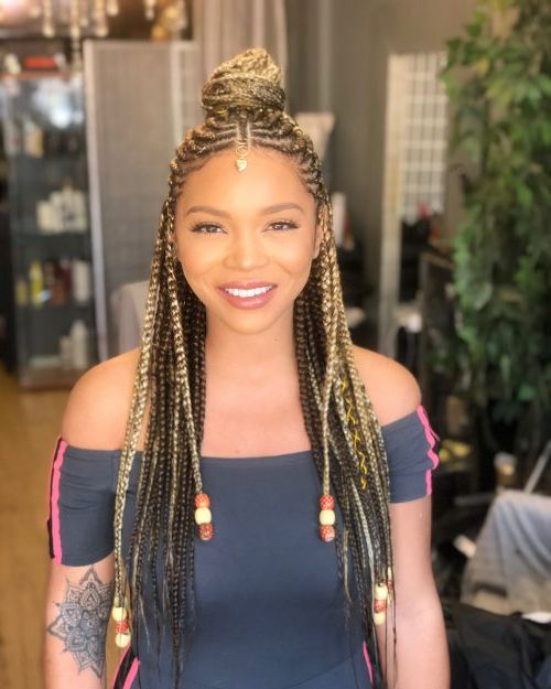 18 Glam Goddess Braids You Will Love Wearing For 2019 Pertaining To Best And Newest Goddess Braided Hairstyles With Beads (View 5 of 25)