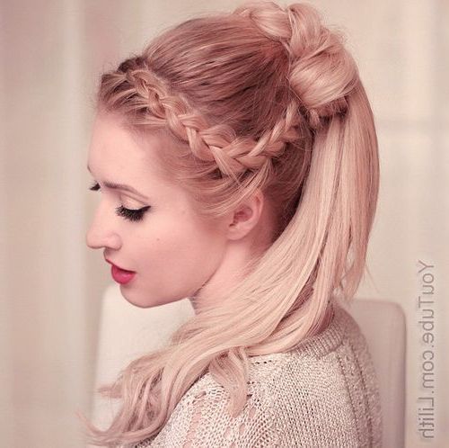 19 Pretty French Braid Ponytail Ideas 2019 Pertaining To Newest Spiral Under Braid Hairstyles With A Straight Ponytail (View 14 of 25)