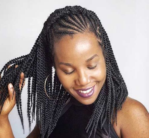 20 Best Hairstyles For Senegalese Twist In Most Recent Partial Updo Rope Braids With Small Twists (View 3 of 25)