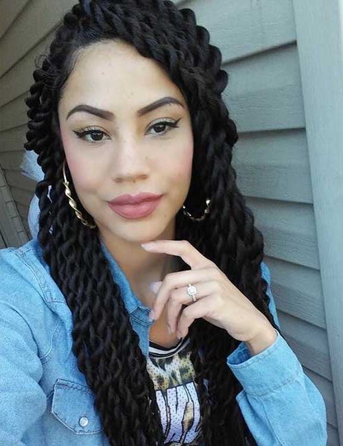 20 Best Hairstyles For Senegalese Twist Pertaining To 2018 Rope Twist Hairstyles With Straight Hair (View 14 of 25)
