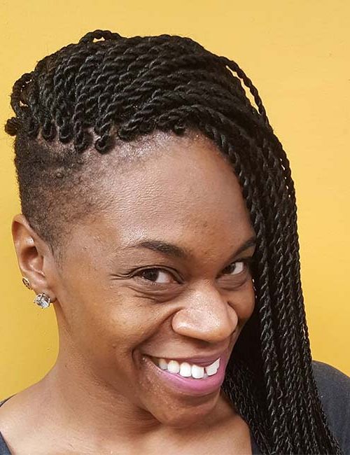 20 Best Hairstyles For Senegalese Twist Throughout Current Partial Updo Rope Braids With Small Twists (View 7 of 25)