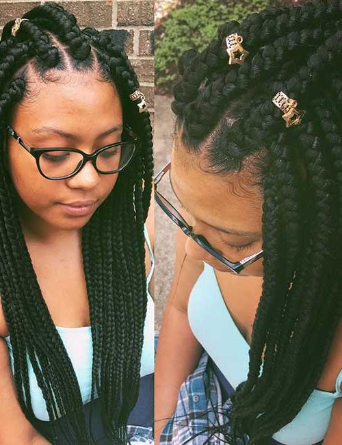 20 Funky Fresh Styling Ideas For Jumbo Box Braids In Newest Thick Wheel Pattern Braided Hairstyles (View 17 of 25)