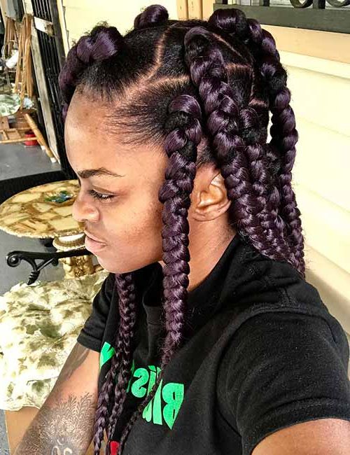 20 Funky Fresh Styling Ideas For Jumbo Box Braids Regarding Most Recently Thick Wheel Pattern Braided Hairstyles (View 9 of 25)