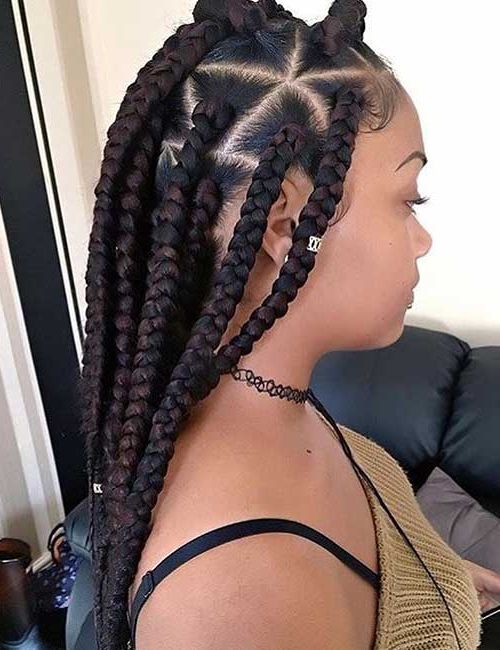 20 Funky Fresh Styling Ideas For Jumbo Box Braids Within Current Thick Wheel Pattern Braided Hairstyles (View 13 of 25)