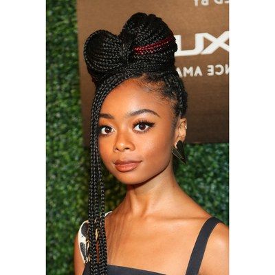 21 Dope Box Braids Hairstyles To Try | Allure In Most Current Red, Orange And Yellow Half Updo Hairstyles (View 21 of 25)