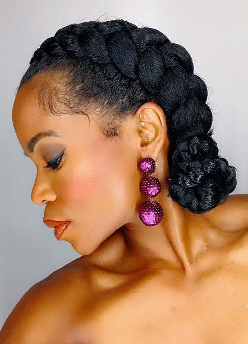 21 Easy Ways To Wear Natural Hair Braids | Stayglam Within Most Popular Chunky Crown Braided Hairstyles (Photo 20 of 25)