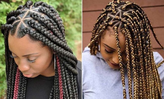 21 Pretty Triangle Braids Hairstyles You Need To See | Stayglam With Regard To Most Up To Date Golden Blonde Tiny Braid Hairstyles (View 14 of 25)