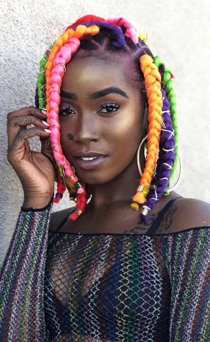 23 Big Box Braids Hairstyles For Black Hair | Stayglam Intended For Recent Bob Dookie Braid Hairstyles (View 21 of 25)