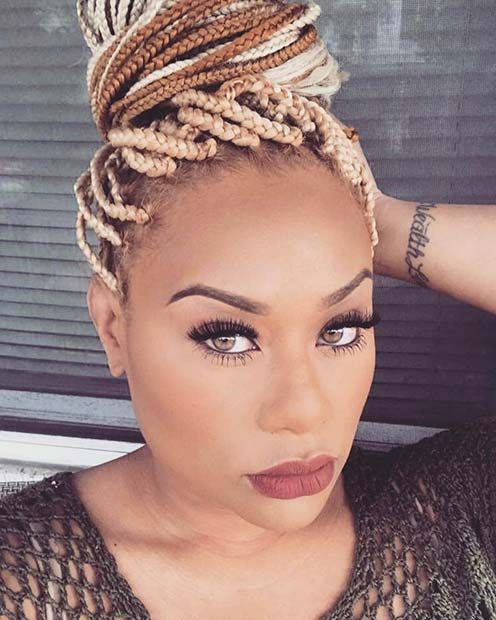 23 Cool Blonde Box Braids Hairstyles To Try | Stayglam For Most Current Blonde Braid Hairstyles (View 12 of 25)