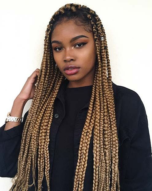 23 Cool Blonde Box Braids Hairstyles To Try | Stayglam Regarding 2018 Dookie Braid Hairstyles With Blonde Highlights (View 5 of 25)