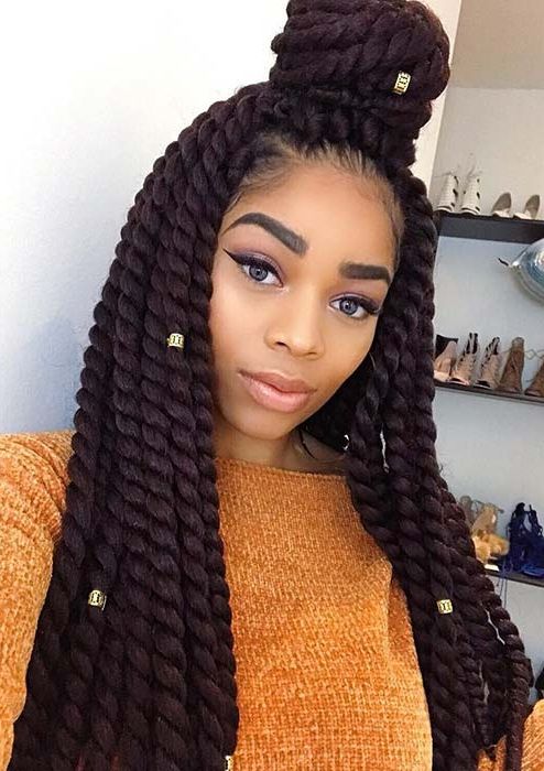 23 Eye Catching Twist Braids Hairstyles For Black Hair For Most Current African Red Twists Micro Braid Hairstyles (View 14 of 25)