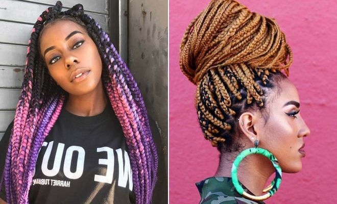 23 Pretty Box Braids With Color For Every Season | Stayglam Inside Newest Colorful Cornrows Under Braid Hairstyles (View 2 of 25)