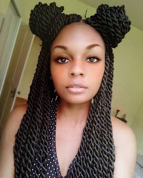 24 Senegalese Twist Styles To Try In 2019 Intended For Recent Micro Twist Ponytail Hairstyles (View 14 of 25)