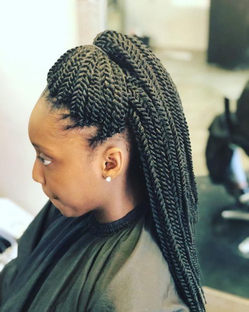 24 Senegalese Twist Styles To Try In 2019 With Regard To Current Side Parted Micro Twist Hairstyles (View 6 of 25)