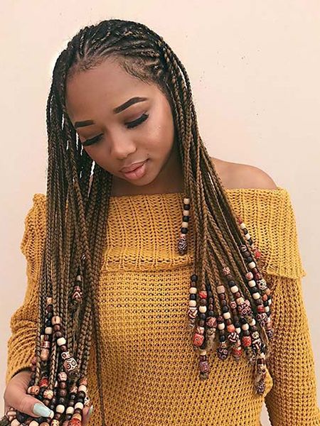 27 Sexy Lemonade Braids You Need To Try – The Trend Spotter Within Newest Long Braid Hairstyles With Golden Beads (View 16 of 25)