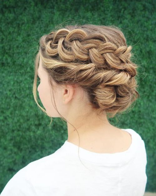 29 Gorgeous Braided Updo Ideas For 2019 Intended For Current Extra Thick Braided Bun Hairstyles (View 1 of 25)