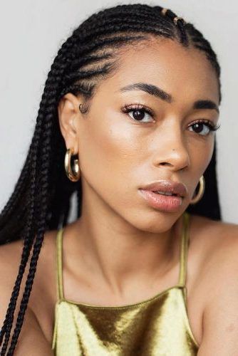 30 Attention Grabbing Fulani Braids Ideas To Copy In 2019 In Most Recent Stylishly Swept Back Braid Hairstyles (View 8 of 25)
