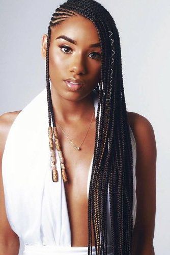 30 Fabulous Ideas To Rock Micro Braids And Look Different Intended For Current Side Swept Twists Micro Braids With Beads (View 5 of 25)