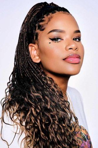 30 Fabulous Ideas To Rock Micro Braids And Look Different Within Most Current Tree Micro Braids With Side Undercut (View 19 of 25)
