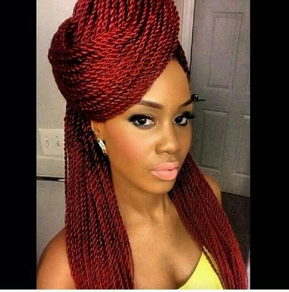 30 Protective High Shine Senegalese Twist Styles In Most Recently Black Twists Hairstyles With Red And Yellow Peekaboos (View 17 of 25)
