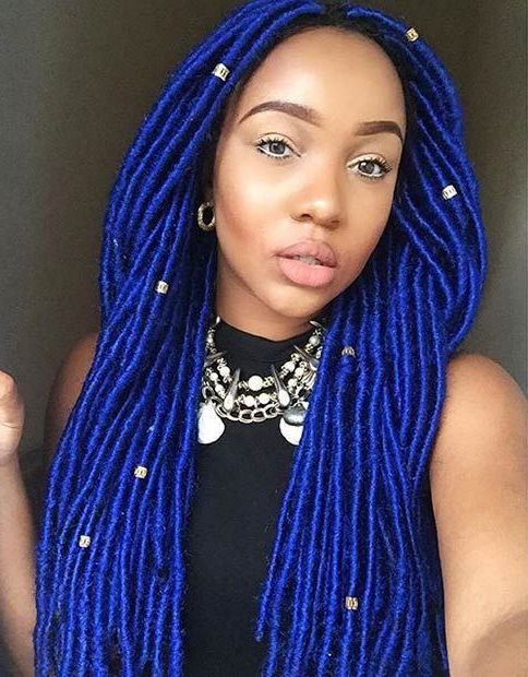 31 Faux Loc Styles For African American Women | Black Within Most Recent Navy Bob Yarn Braid Hairstyles (View 8 of 25)