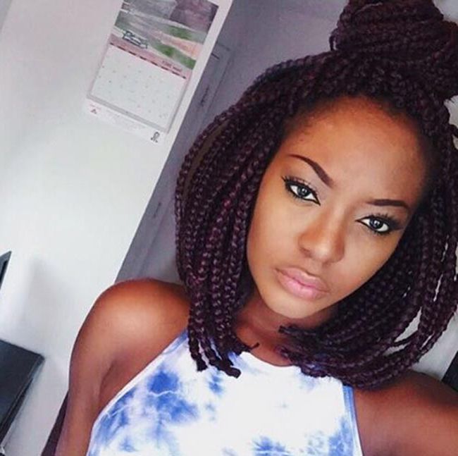 35 Awesome Box Braids Hairstyles You Simply Must Try Inside Recent Half Up Box Bob Braid Hairstyles (View 7 of 25)