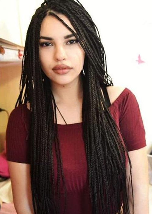 35 Awesome Box Braids Hairstyles You Simply Must Try Regarding 2018 Thick And Thin Braided Hairstyles (View 24 of 25)